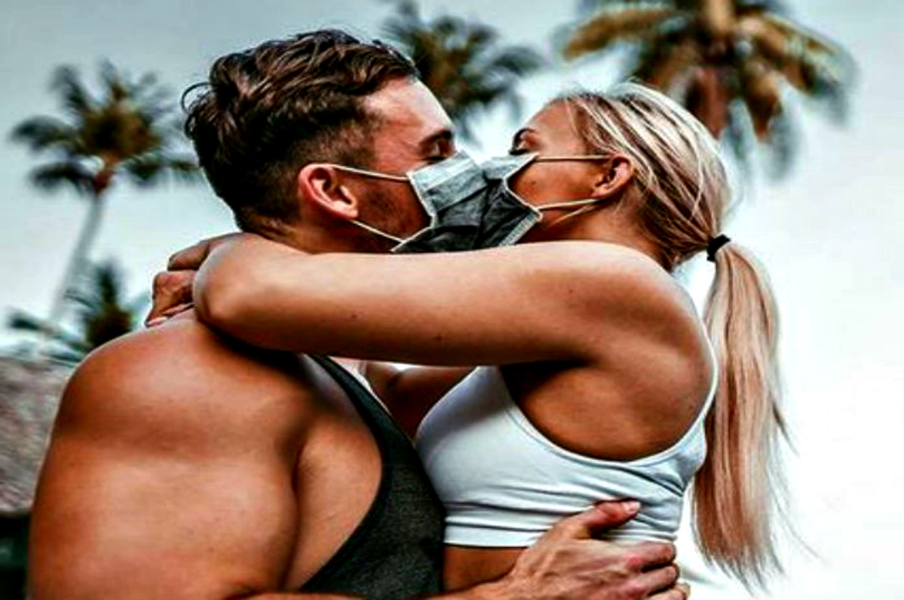 Japanese Couple In Masks Showing Off Their Unusual Love